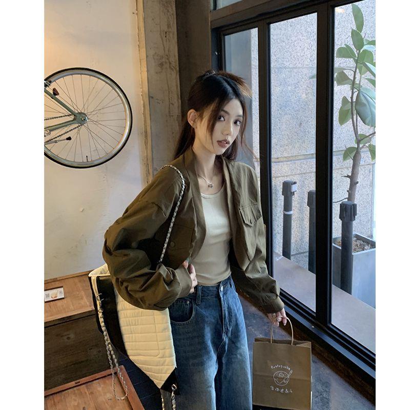 Áo Khoác Bóng Chày Dáng Ngắn Phong Cách retro Mỹ Thời Trang Mùa Thu Cao Cấp Dành Cho Nữ