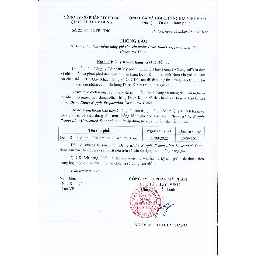 Nước Hoa Hồng Không mùi Làm Mềm Da Klairs Supple Preparation Unscented Toner 180ml