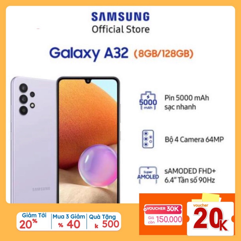 HOT DEAL Điện Thoại Samsung Galaxy A32  Đập Hộp nguyên zin 100%   FULLBOX Bảo Hành 12 Tháng  I  Mobile.Vietan
