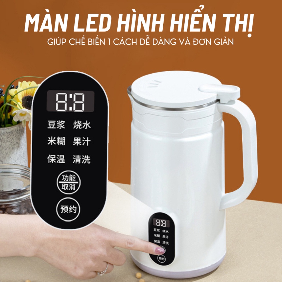 Máy làm sữa hạt mini đa năng OSTMART dung tích 800ml màn hình hiển thị, chức năng hẹn giờ thông minh, bảo hành 12 tháng