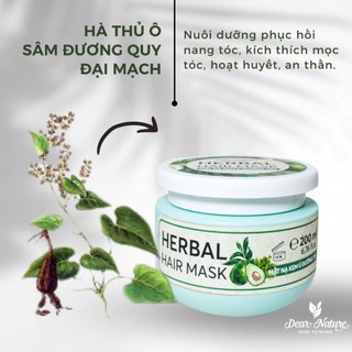 Mặt nạ ủ dưỡng tóc cao cấp 200ml, Kem ủ tóc thảo dược phục hồi tóc hư tổn
