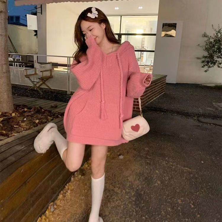 Áo Hoodie Màu Trơn Dáng Rộng Phong Cách Hàn Quốc Thời Trang Thu Đông Cho Nữ