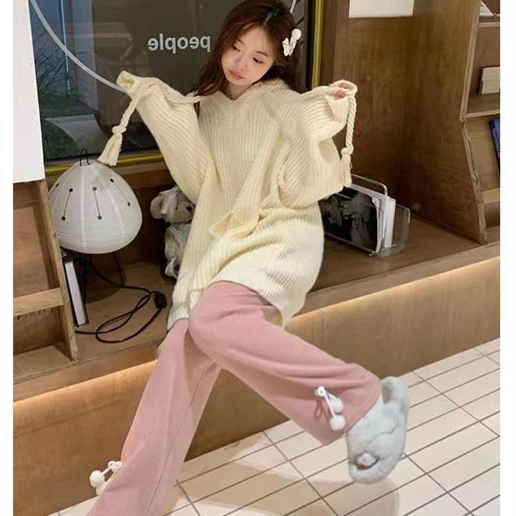 Áo Hoodie Màu Trơn Dáng Rộng Phong Cách Hàn Quốc Thời Trang Thu Đông Cho Nữ