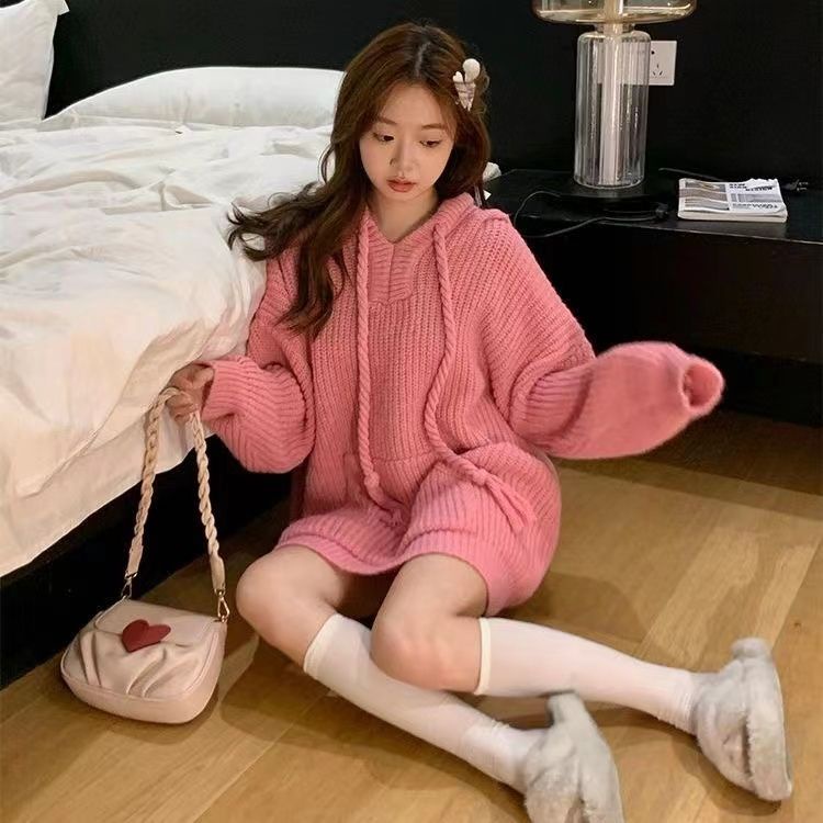 Áo Hoodie Màu Trơn Dáng Rộng Phong Cách Hàn Quốc Thời Trang Thu Đông Cho Nữ