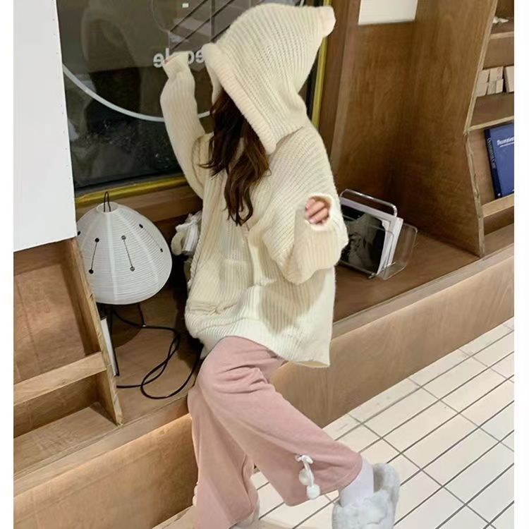 Áo Hoodie Màu Trơn Dáng Rộng Phong Cách Hàn Quốc Thời Trang Thu Đông Cho Nữ