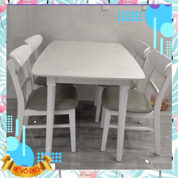 Bộ bàn ăn giả đá 4 ghế mango, bàn ăn nhà dân siêu bền - nhãn hiệu Ngọc Mai Furniture - NGỌC MAI FURNITURE | BigBuy360 - bigbuy360.vn