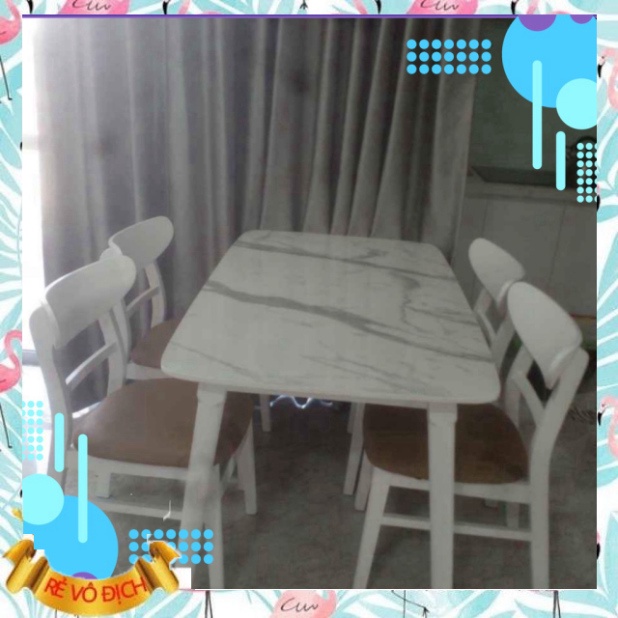Bộ bàn ăn giả đá 4 ghế mango, bàn ăn nhà dân siêu bền - nhãn hiệu Ngọc Mai Furniture - NGỌC MAI FURNITURE | BigBuy360 - bigbuy360.vn