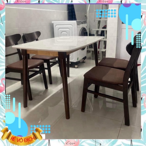 Bộ bàn ăn giả đá 4 ghế mango, bàn ăn nhà dân siêu bền - nhãn hiệu Ngọc Mai Furniture - NGỌC MAI FURNITURE | BigBuy360 - bigbuy360.vn