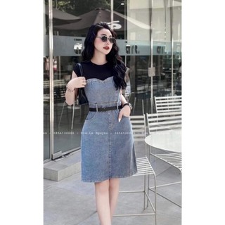 VÁY COTTON PHỐI JEAN