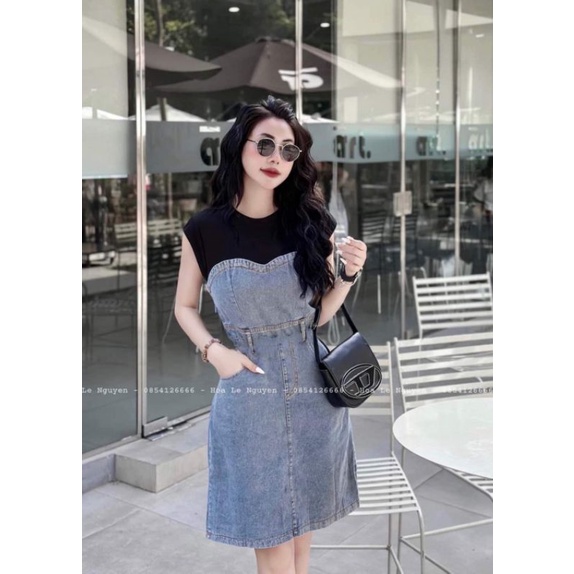 VÁY COTTON PHỐI JEAN