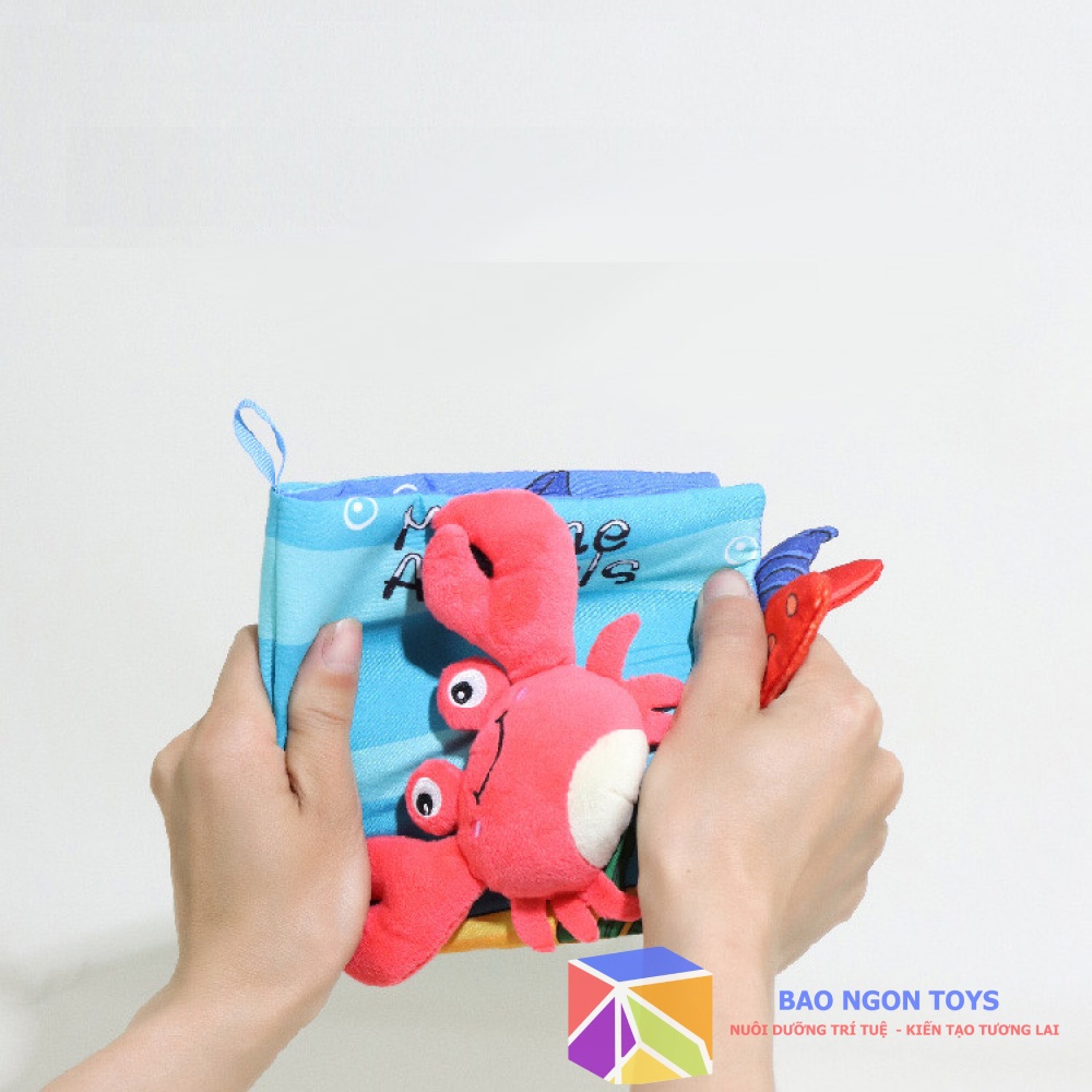 Đồ chơi kỹ năng sách vải động vật dễ thương cho bé sơ sinh giúp Phát Triển Thị Giác,Ngôn Ngữ, Kỹ Năng BAO NGON TOYS SV83