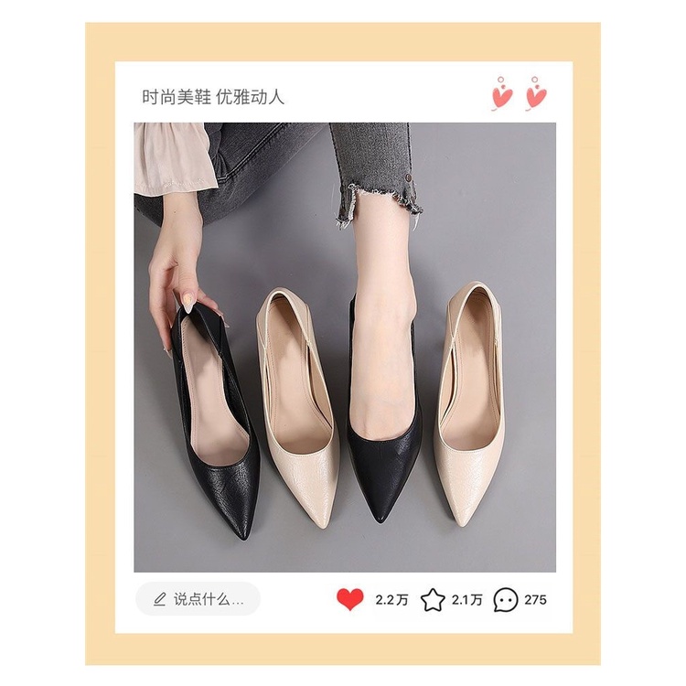Giày Cao Gót Da Mềm Mũi Nhọn Thời Trang Thu Đông Cho Nữ