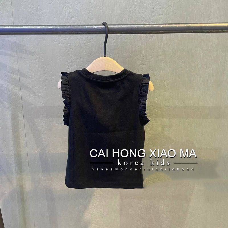 Áo Sát Nách Cổ Tròn Phối Ren Thời Trang Mùa Hè Hàn Quốc 2023 Cho Bé Gái