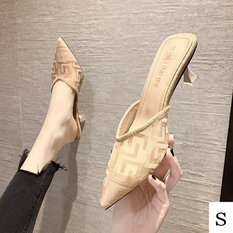 Dép Cao Gót Mũi Nhọn Đính Đá Thời Trang Mùa Hè 2022 Mới Cho Nữ