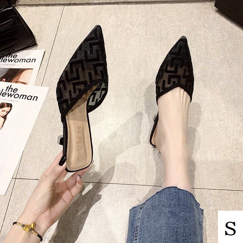 Dép Cao Gót Mũi Nhọn Đính Đá Thời Trang Mùa Hè 2022 Mới Cho Nữ