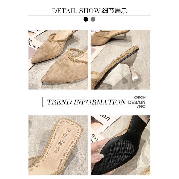 Dép Cao Gót Mũi Nhọn Đính Đá Thời Trang Mùa Hè 2022 Mới Cho Nữ