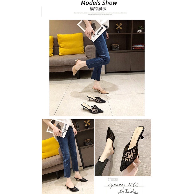 Dép Cao Gót Mũi Nhọn Đính Đá Thời Trang Mùa Hè 2022 Mới Cho Nữ