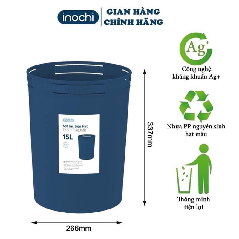 Sọt rác tròn 5L-10L-15L thùng đựng rác nhựa mini văn phòng Inochi
