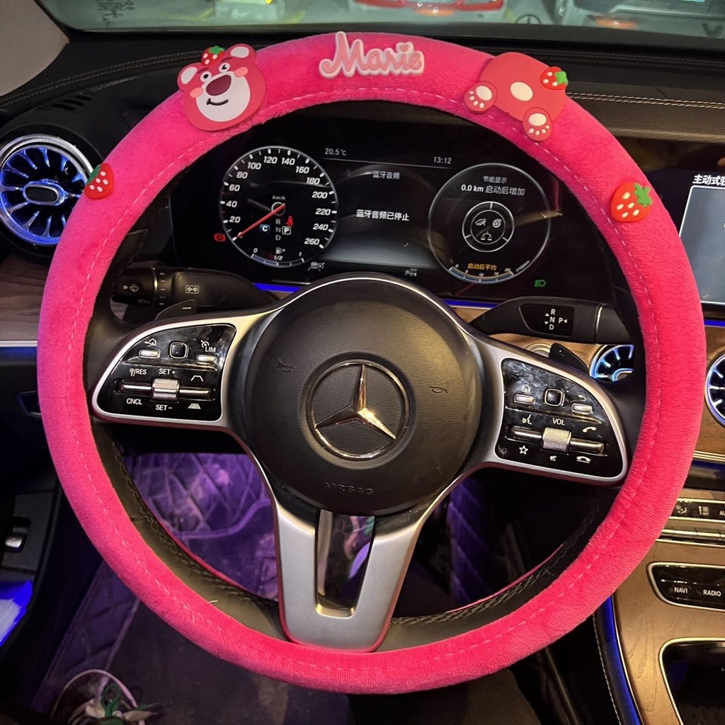 Vỏ Bọc Vô Lăng Xe Hơi Thu Đông 2023 Bằng Vải Bông Ngắn Ấm Áp Dễ Thương Cho Nữ