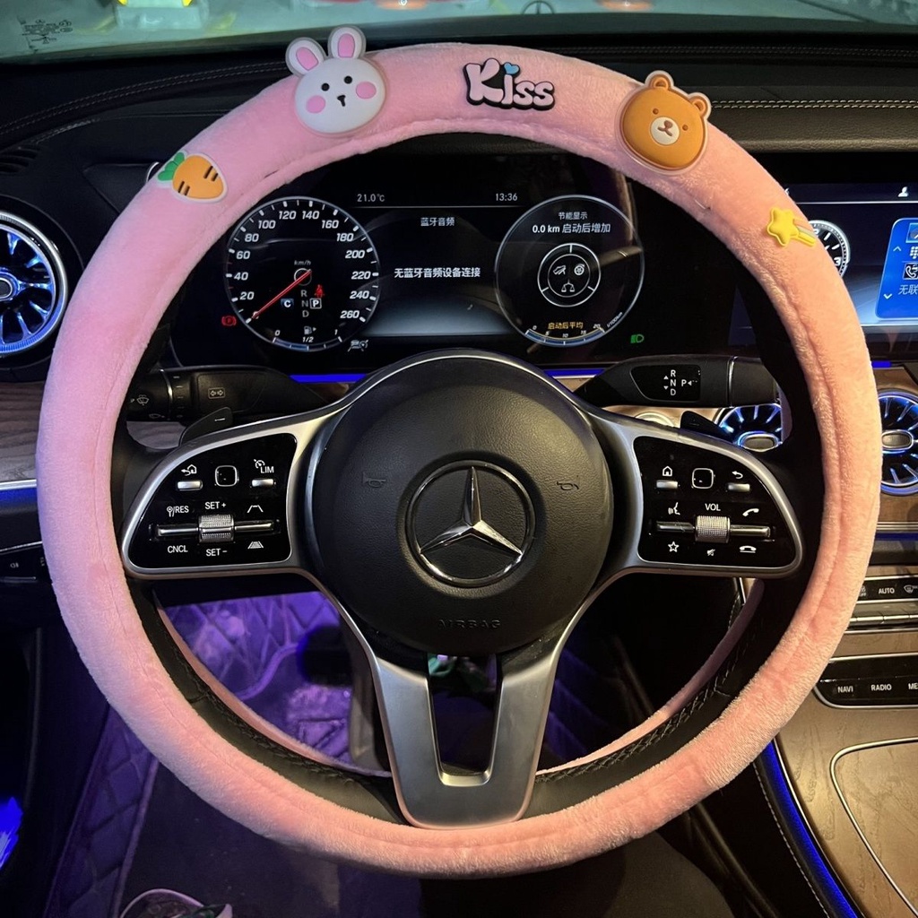 Vỏ Bọc Vô Lăng Xe Hơi Thu Đông 2023 Bằng Vải Bông Ngắn Ấm Áp Dễ Thương Cho Nữ