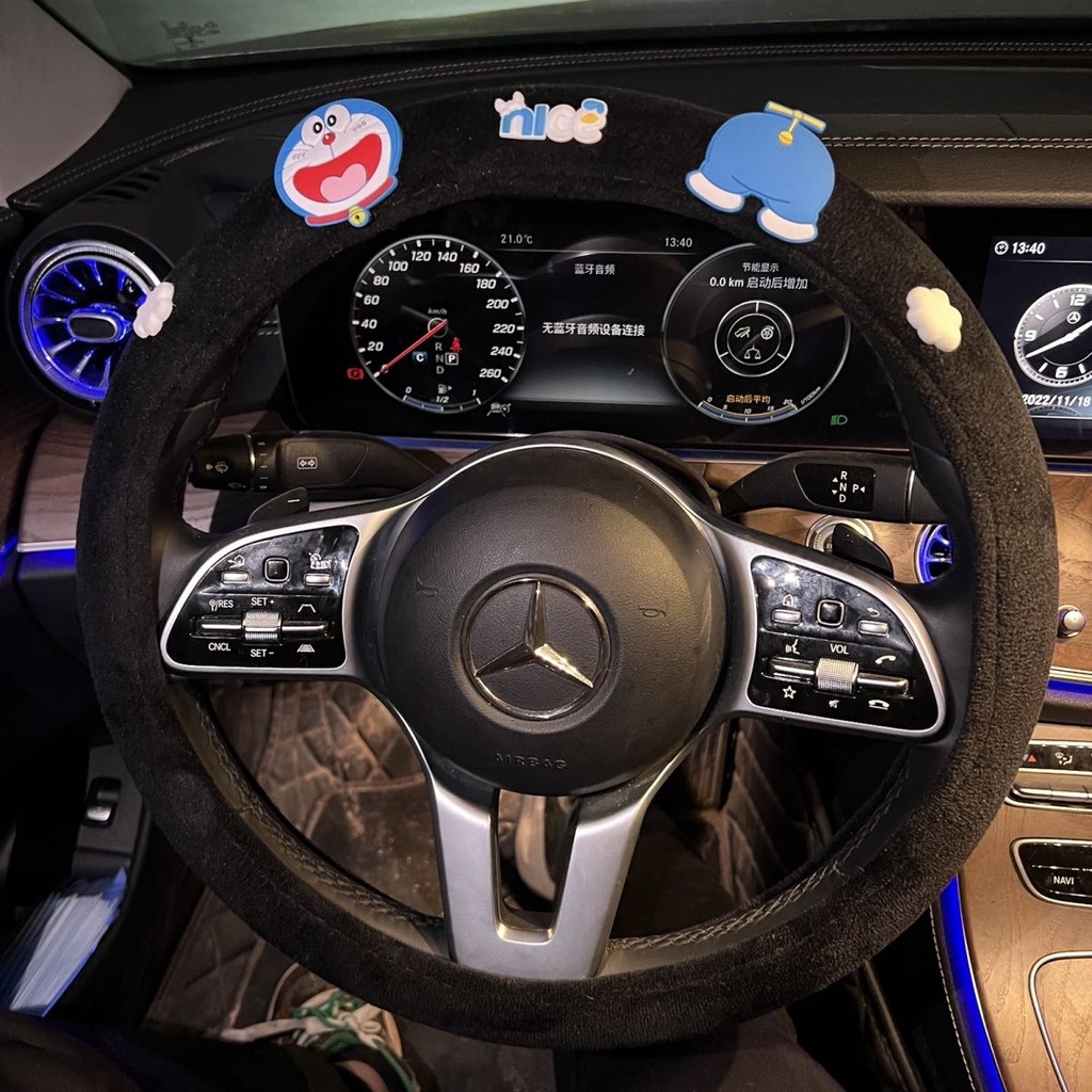 Vỏ Bọc Vô Lăng Xe Hơi Thu Đông 2023 Bằng Vải Bông Ngắn Ấm Áp Dễ Thương Cho Nữ