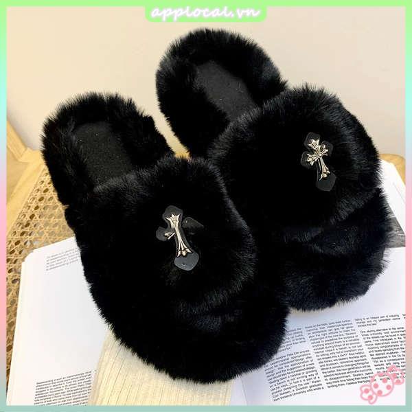 Dép Bông cotton Phong Cách Mới Thời Trang Thu Đông 2023 Dành Cho Nữ