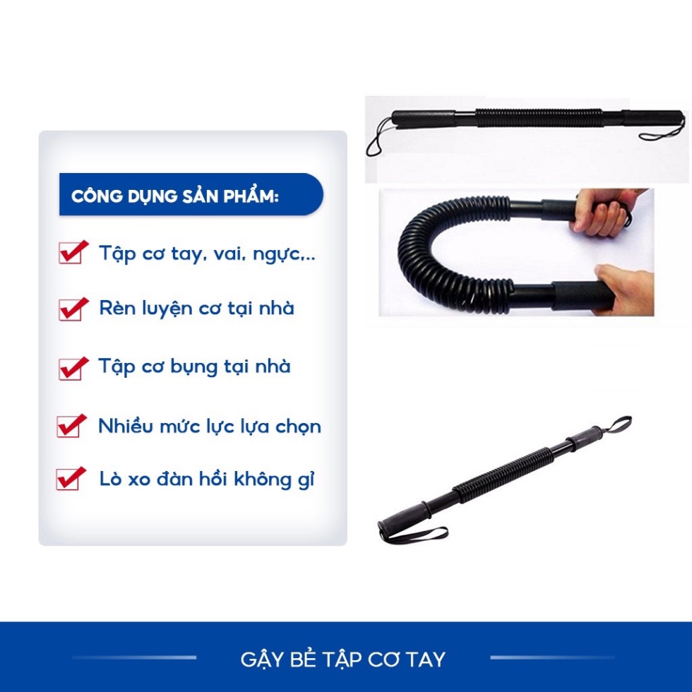 Gậy lò xo tập cơ tay hàng chính hãng 20kg 30kg 40kg 50kg 60 kg