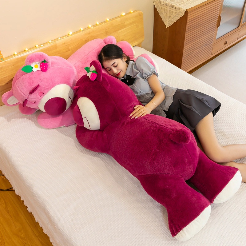 Flyingbear Thú Nhồi Bông Hình Gấu Dâu Tây Đang Nằm Dễ Thương Trang Trí Nhà Cửa