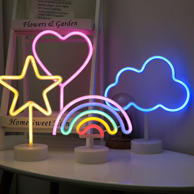 Flyingbear Đèn led neon Để Bàn Hình Cầu Vồng Sáng Tạo Lãng Mạn Cho Phòng Ký Túc Xá