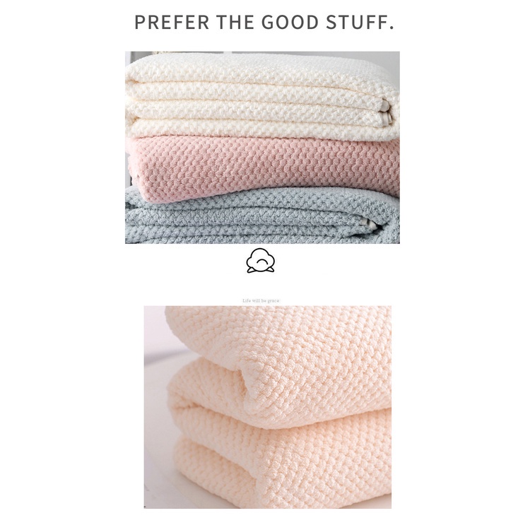 Flyingbear Khăn Tắm Vải Lông Cừu San Hô Dày Mềm Mại Thấm Hút Tốt