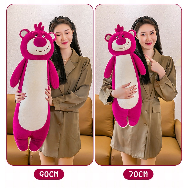 Flyingbear Mới Gối Ôm Dài Hình Gấu Dâu Tây Bằng Nhung Dễ Thương Xinh Xắn