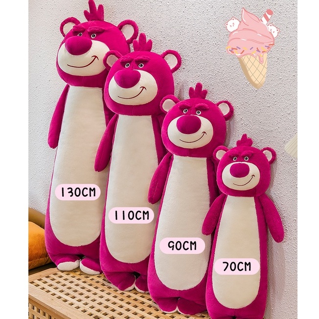 Flyingbear Mới Gối Ôm Dài Hình Gấu Dâu Tây Bằng Nhung Dễ Thương Xinh Xắn