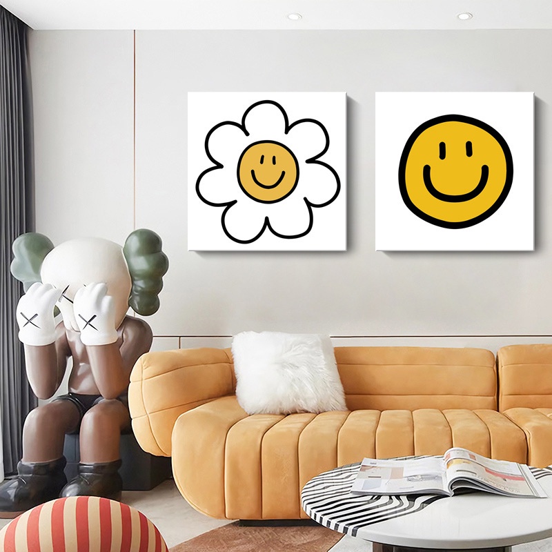 Tranh Vẽ Mặt Cười / Hoa Hướng Dương Mặt Cười Phong Cách Hàn Quốc Trang Trí Phòng Khách / Phòng Ăn