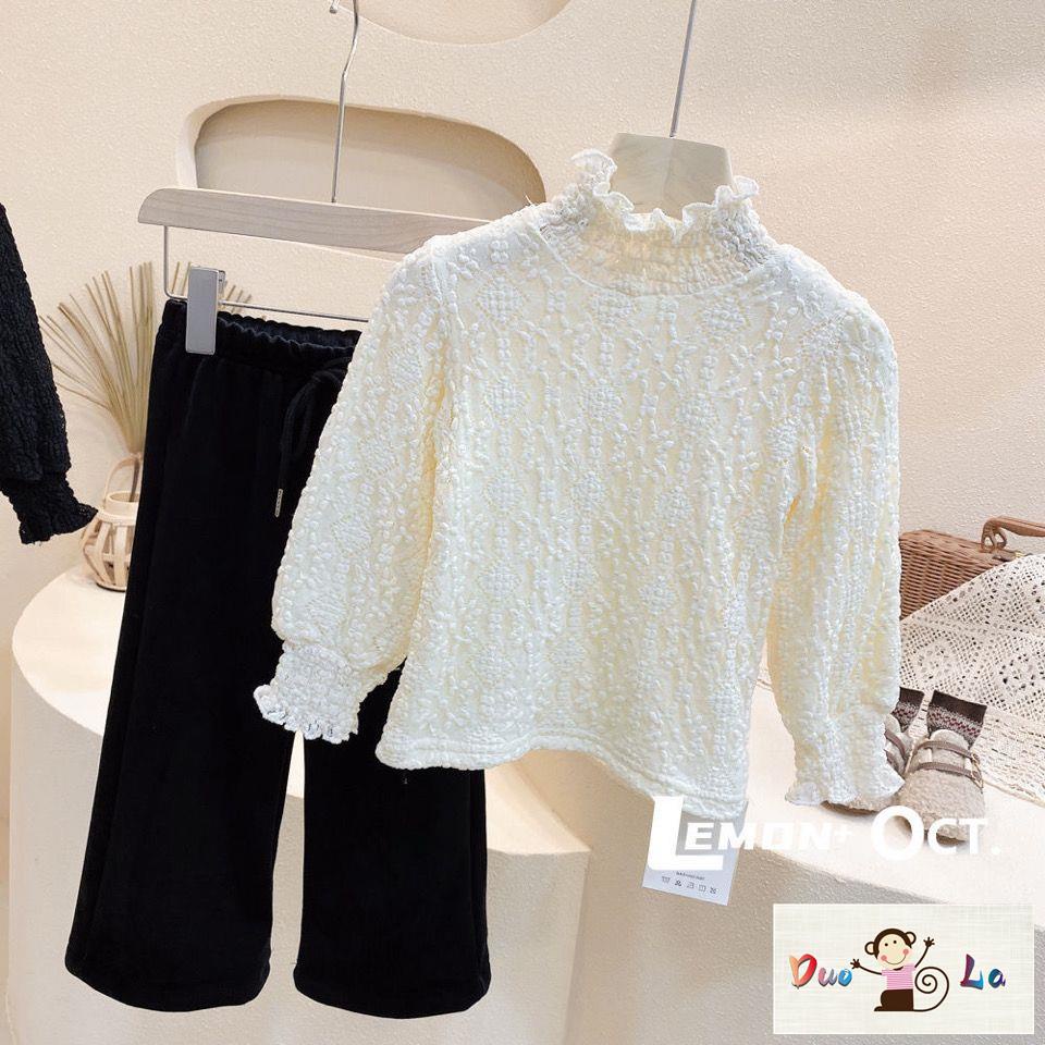 Doula ~ Áo Ren Dày Cổ Cao Phong Cách Phương Tây Thời Trang Thu Đông Cho Bé Gái