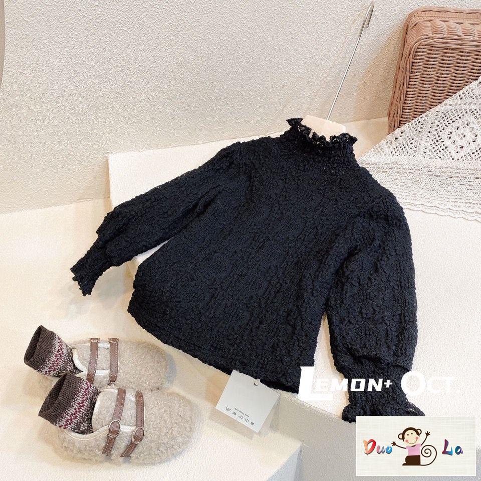 Doula ~ Áo Ren Dày Cổ Cao Phong Cách Phương Tây Thời Trang Thu Đông Cho Bé Gái