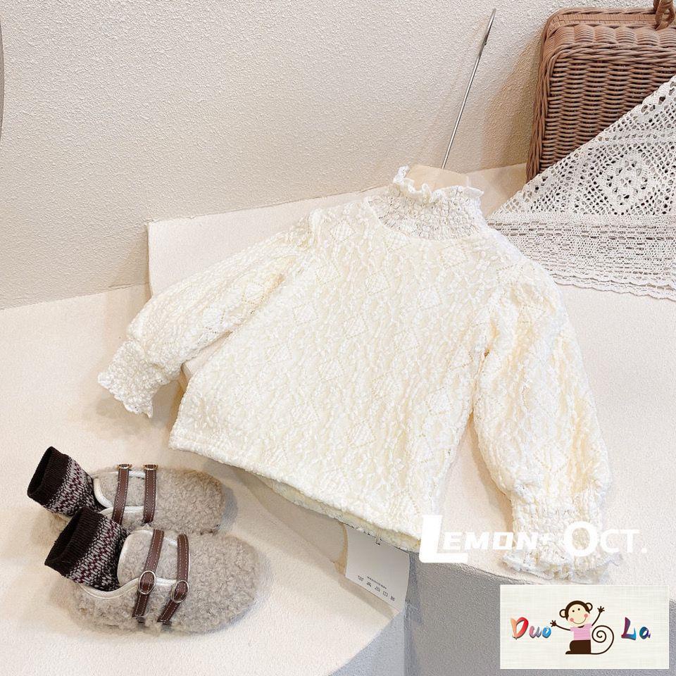 Doula ~ Áo Ren Dày Cổ Cao Phong Cách Phương Tây Thời Trang Thu Đông Cho Bé Gái