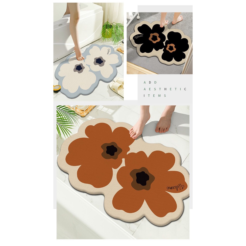 Thảm chùi chân FLYINGBEAR chống trượt thấm hút nước cho phòng tắm