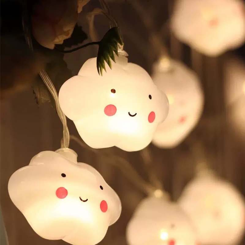 Dây đèn led FLYINGBEAR hình đám mây / ngôi sao / mặt cười nhiều màu sắc trang trí phòng