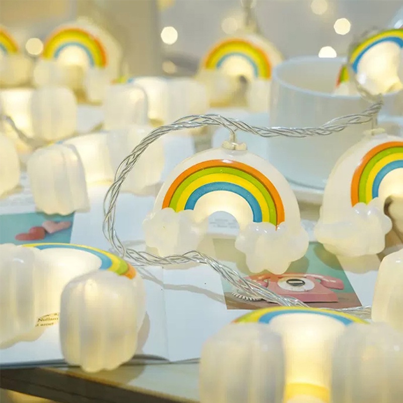 Dây đèn led FLYINGBEAR hình đám mây / ngôi sao / mặt cười nhiều màu sắc trang trí phòng