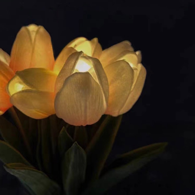 Flyingbear Đèn Ngủ Để Bàn Hình Hoa Tulip Nhỏ Dễ Thương Cho Bé Gái