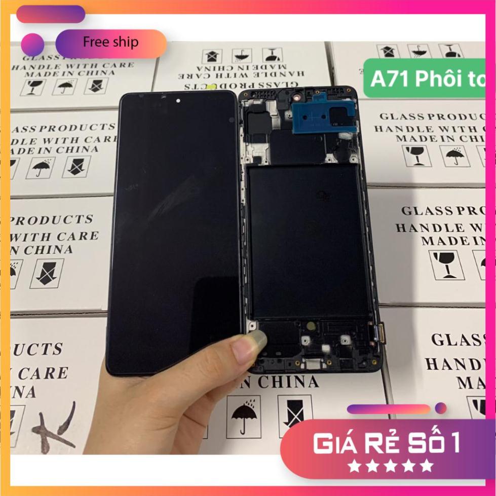 Màn hình Samsung A71 ic khung phôi to new zin