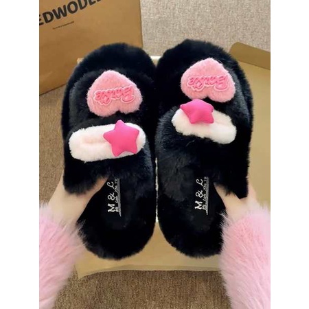 Dép cotton Phối Lông Thời Trang Mùa Thu Mới 2023 Cho Nữ