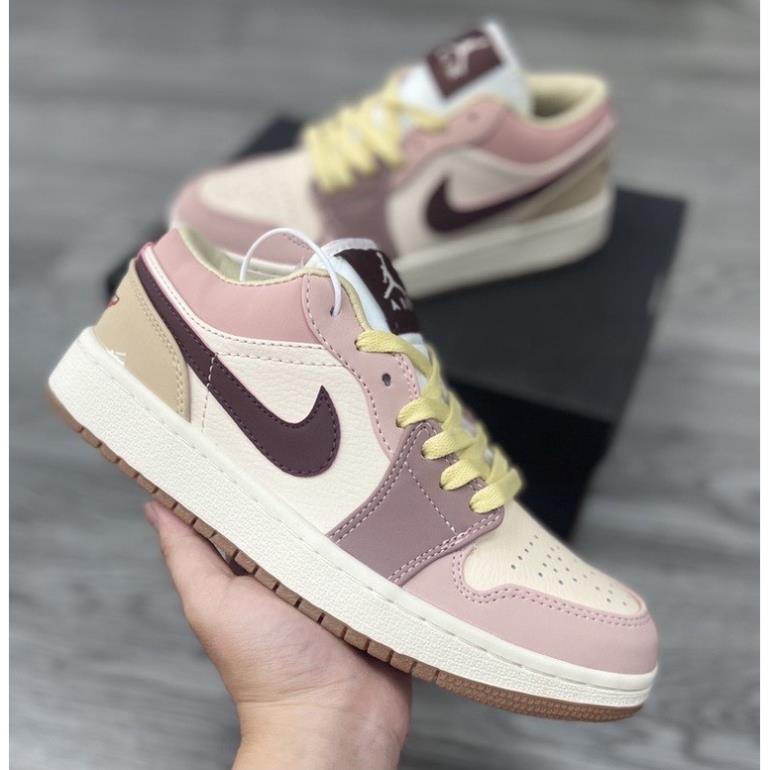 Giày Jordan 1 low hồng trà sữa chất đẹp hàng cao cấp  full box + bill size 36-39