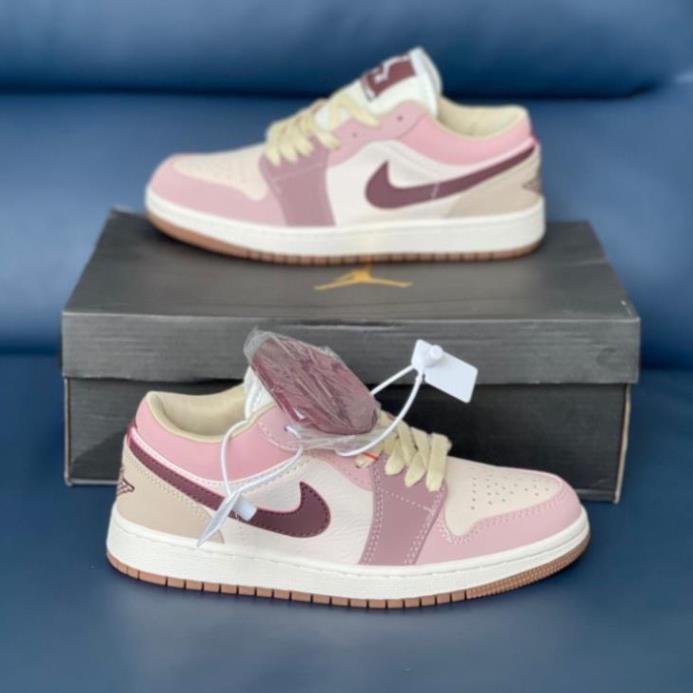 Giày Jordan 1 low hồng trà sữa chất đẹp hàng cao cấp  full box + bill size 36-39