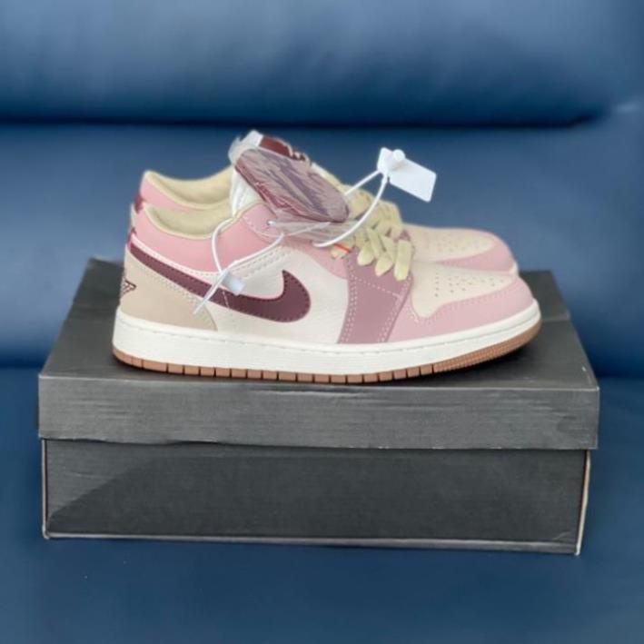 Giày Jordan 1 low hồng trà sữa chất đẹp hàng cao cấp  full box + bill size 36-39