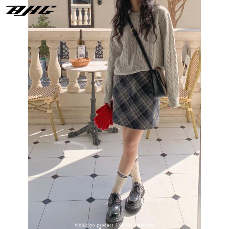 Dux Ducis Chân Váy Chữ a Lưng Cao Họa Tiết Kẻ Sọc Thời Trang Mùa Hè 2023 Dành Cho Nữ