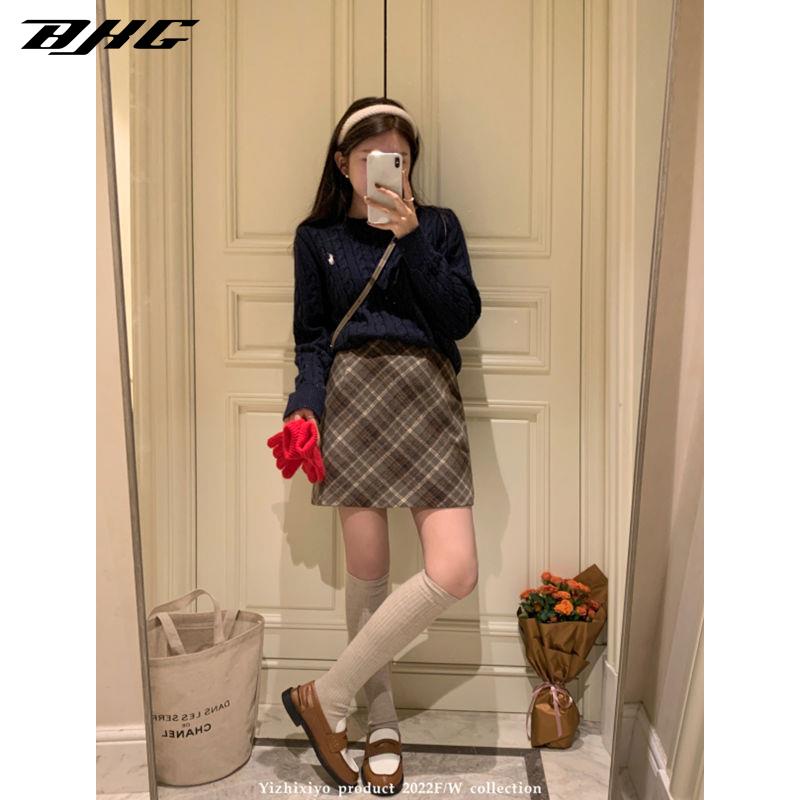 Dux Ducis Chân Váy Chữ a Lưng Cao Họa Tiết Kẻ Sọc Thời Trang Mùa Hè 2023 Dành Cho Nữ