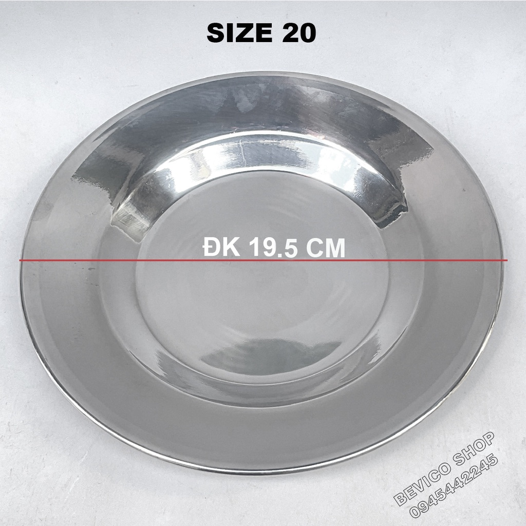 Combo 10 dĩa inox tròn 20CM