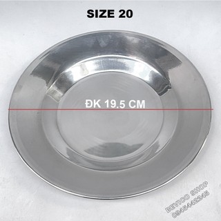 Combo 10 dĩa inox tròn 20cm