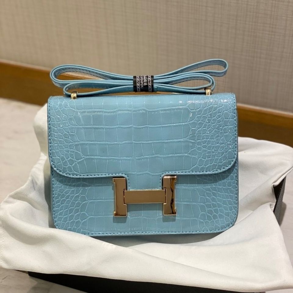 Hermes Túi Xách Đeo Chéo Da Cá Sấu Bóng Cao Cấp Thời Trang Nữ